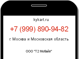 Информация о номере телефона +7 (999) 890-94-82: регион, оператор