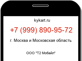 Информация о номере телефона +7 (999) 890-95-72: регион, оператор
