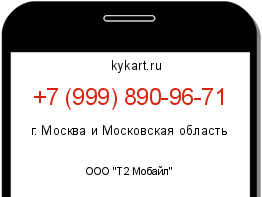Информация о номере телефона +7 (999) 890-96-71: регион, оператор