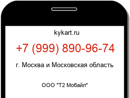 Информация о номере телефона +7 (999) 890-96-74: регион, оператор