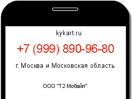 Информация о номере телефона +7 (999) 890-96-80: регион, оператор