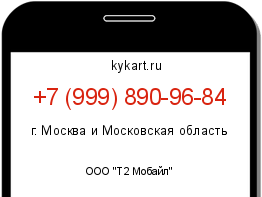 Информация о номере телефона +7 (999) 890-96-84: регион, оператор