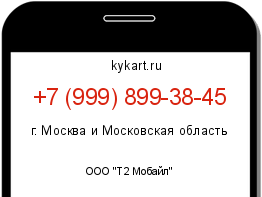 Информация о номере телефона +7 (999) 899-38-45: регион, оператор