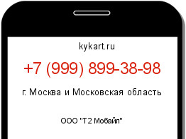 Информация о номере телефона +7 (999) 899-38-98: регион, оператор