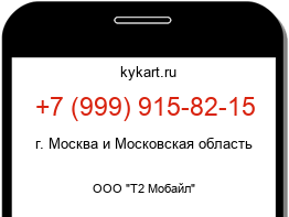 Информация о номере телефона +7 (999) 915-82-15: регион, оператор