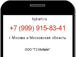 Информация о номере телефона +7 (999) 915-83-41: регион, оператор