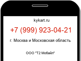 Информация о номере телефона +7 (999) 923-04-21: регион, оператор