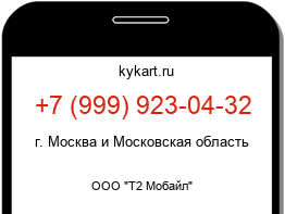 Информация о номере телефона +7 (999) 923-04-32: регион, оператор