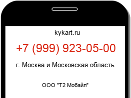 Информация о номере телефона +7 (999) 923-05-00: регион, оператор