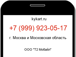 Информация о номере телефона +7 (999) 923-05-17: регион, оператор