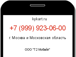 Информация о номере телефона +7 (999) 923-06-00: регион, оператор
