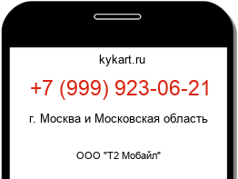 Информация о номере телефона +7 (999) 923-06-21: регион, оператор