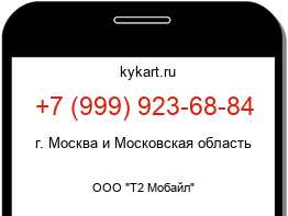 Информация о номере телефона +7 (999) 923-68-84: регион, оператор