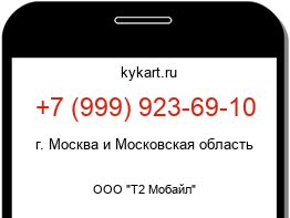 Информация о номере телефона +7 (999) 923-69-10: регион, оператор