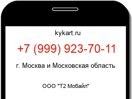 Информация о номере телефона +7 (999) 923-70-11: регион, оператор