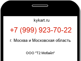 Информация о номере телефона +7 (999) 923-70-22: регион, оператор