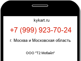Информация о номере телефона +7 (999) 923-70-24: регион, оператор