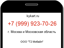 Информация о номере телефона +7 (999) 923-70-26: регион, оператор