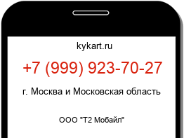 Информация о номере телефона +7 (999) 923-70-27: регион, оператор