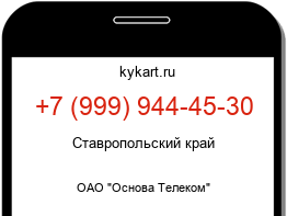 Информация о номере телефона +7 (999) 944-45-30: регион, оператор