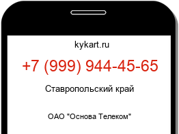 Информация о номере телефона +7 (999) 944-45-65: регион, оператор